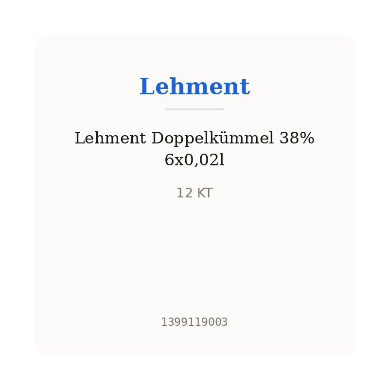 Lehment Doppelkümmel 38% 6x0,02l