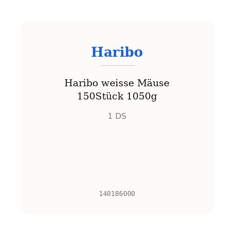 Haribo weisse Mäuse 150Stück 1050g