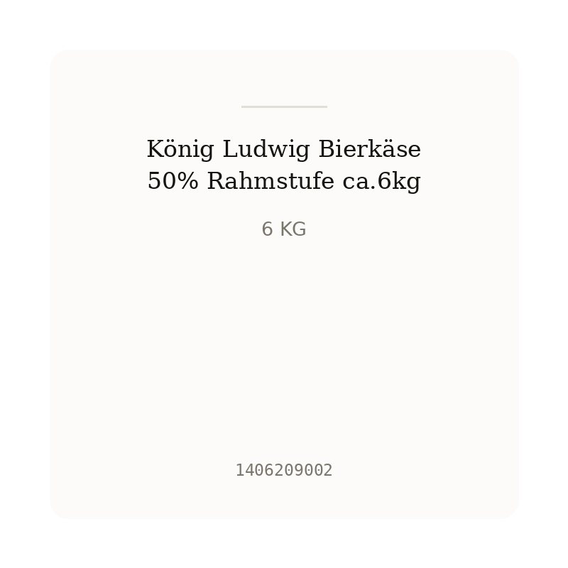 König Ludwig Bierkäse 50% Rahmstufe ca.6kg