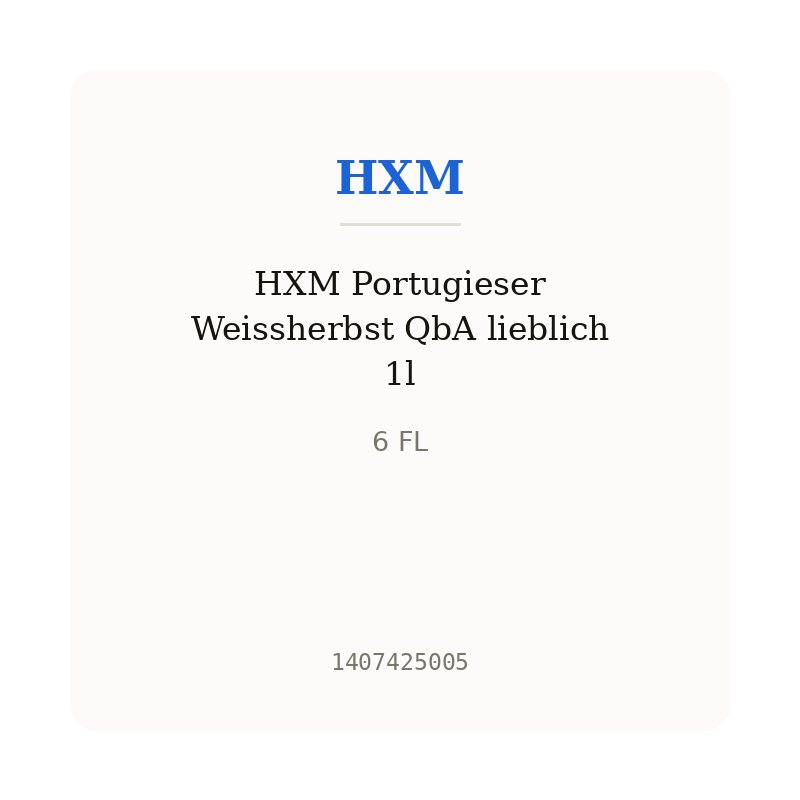 HXM Portugieser Weissherbst QbA lieblich 1l