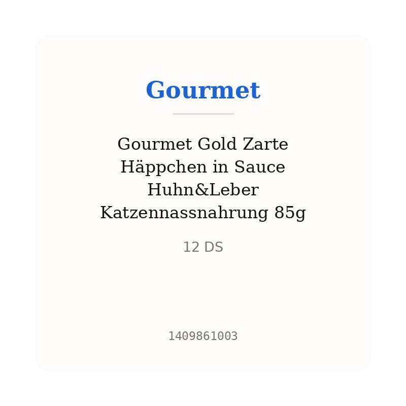 Gourmet Gold Zarte Häppchen in Sauce Huhn&Leber Katzennassnahrung 85g