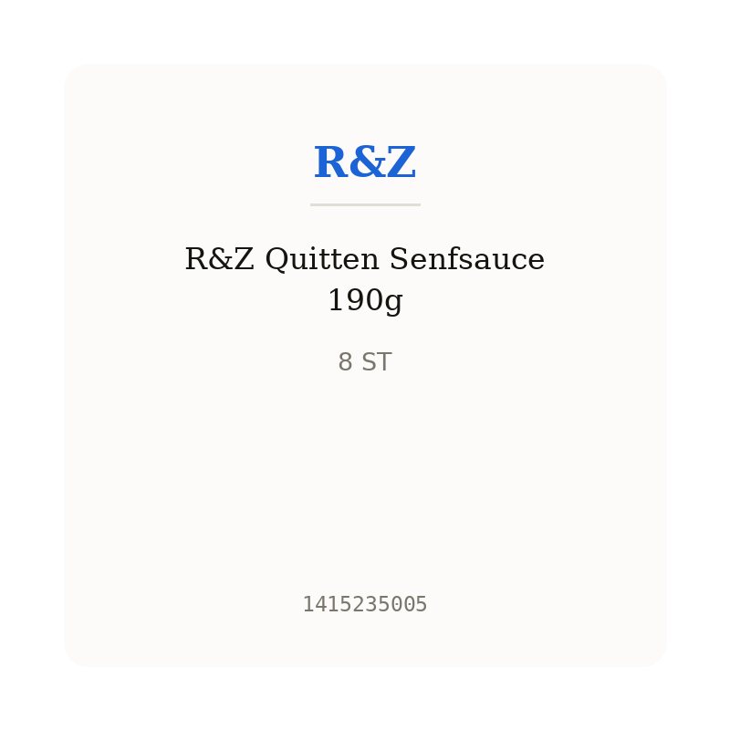 R&Z Quitten Senfsauce 190g
