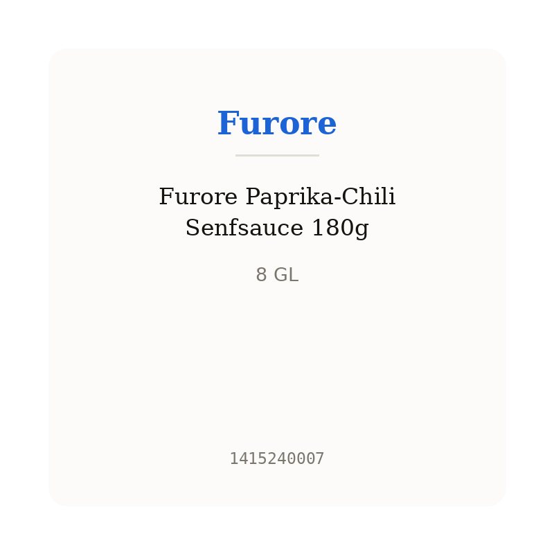 Furore Paprika-Chili Senfsauce 180g