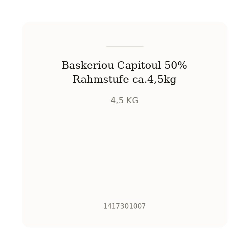 Baskeriou Capitoul 50% Rahmstufe ca.4,5kg