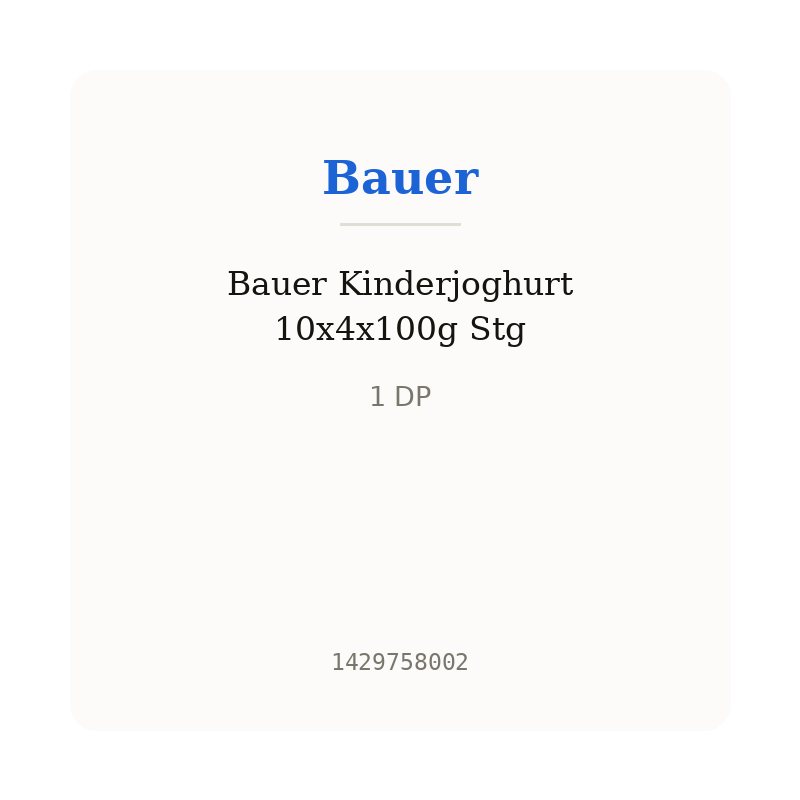 Bauer Kinderjoghurt 10x4x100g Stg
