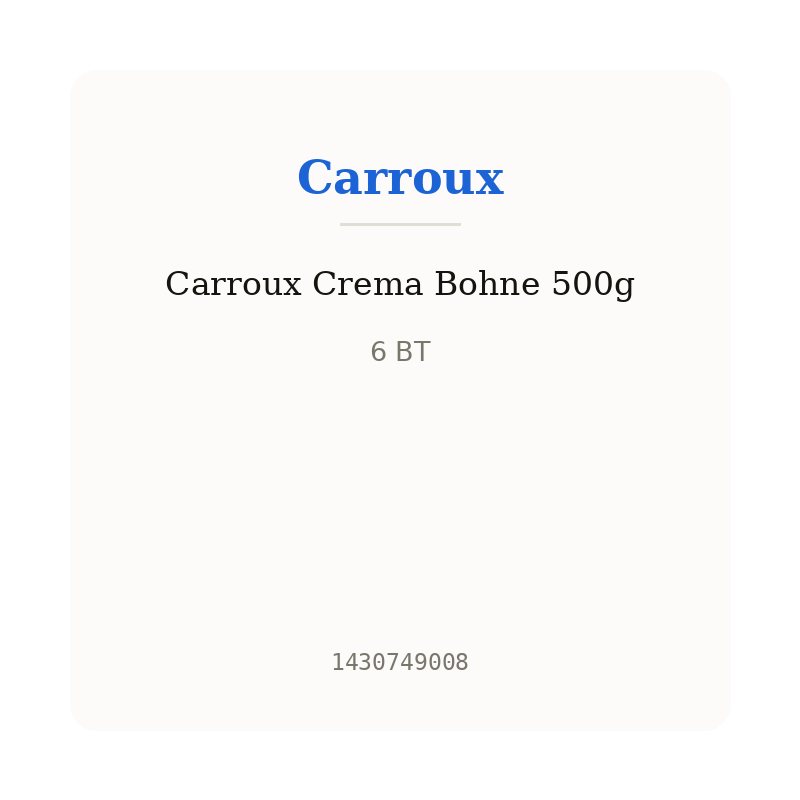 Carroux Crema Bohne 500g