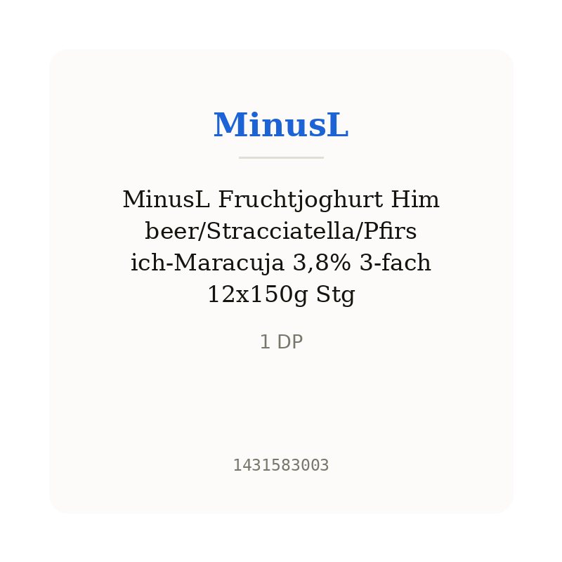 MinusL Fruchtjoghurt Himbeer/Stracciatella/Pfirsich-Maracuja 3,8% 3-fach 12x150g Stg