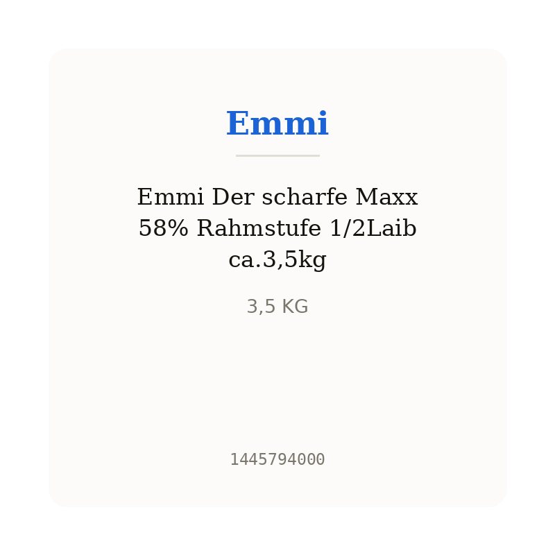 Emmi Der scharfe Maxx 58% Rahmstufe 1/2Laib ca.3,5kg