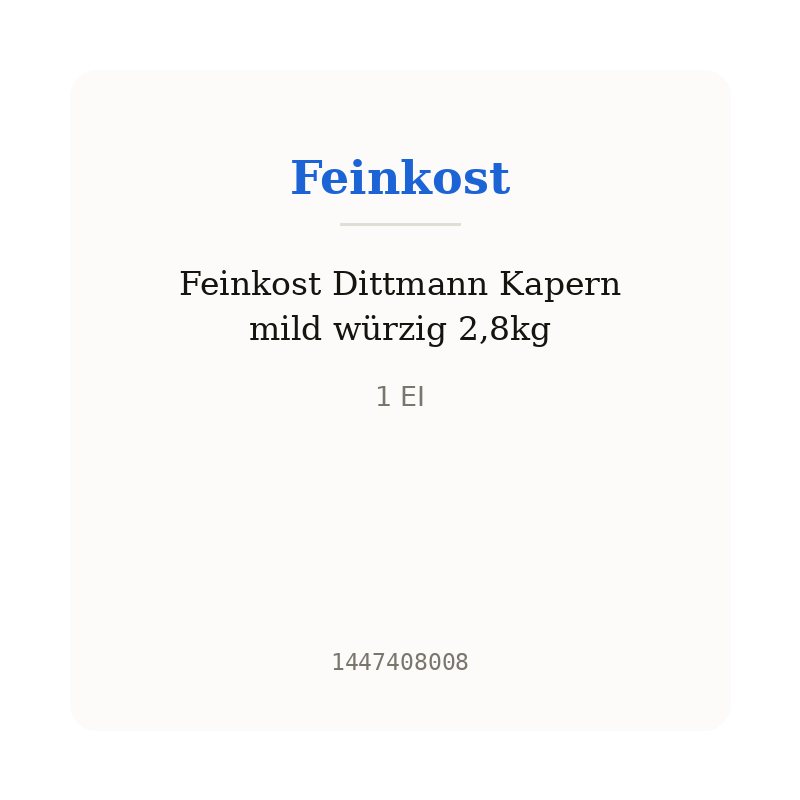 Feinkost Dittmann Kapern mild würzig 2,8kg