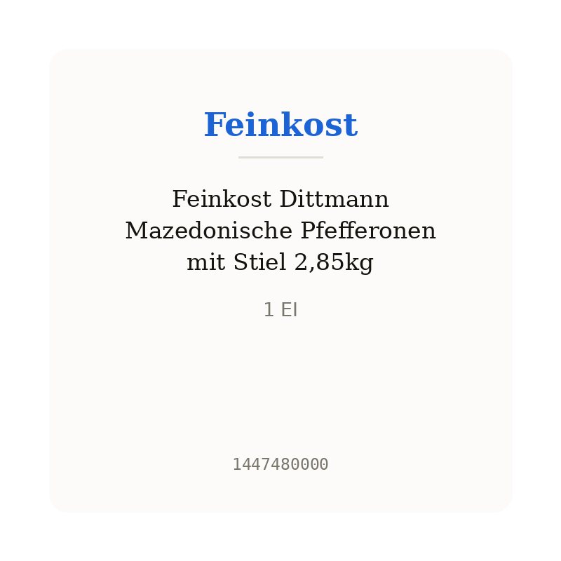 Feinkost Dittmann Mazedonische Pfefferonen mit Stiel 2,85kg