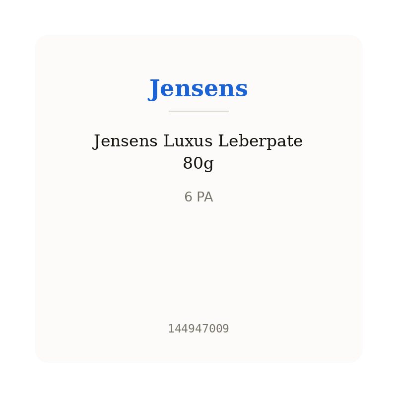 Jensens Luxus Leberpate 80g