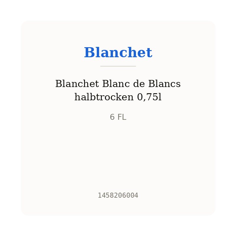 Blanchet Blanc de Blancs halbtrocken 0,75l