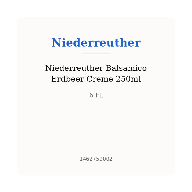 Niederreuther Balsamico Erdbeer Creme 250ml
