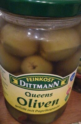 Feinkost Dittmann Queens Oliven Gefüllt mit Paprikapaste 340g