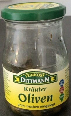 Feinkost Dittmann Kräuter Oliven Grün ohne Steine 170g