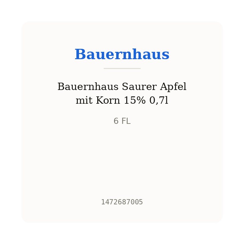 Bauernhaus Saurer Apfel mit Korn 15% 0,7l