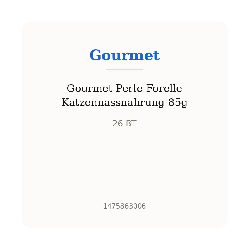 Gourmet Perle Forelle Katzennassnahrung 85g