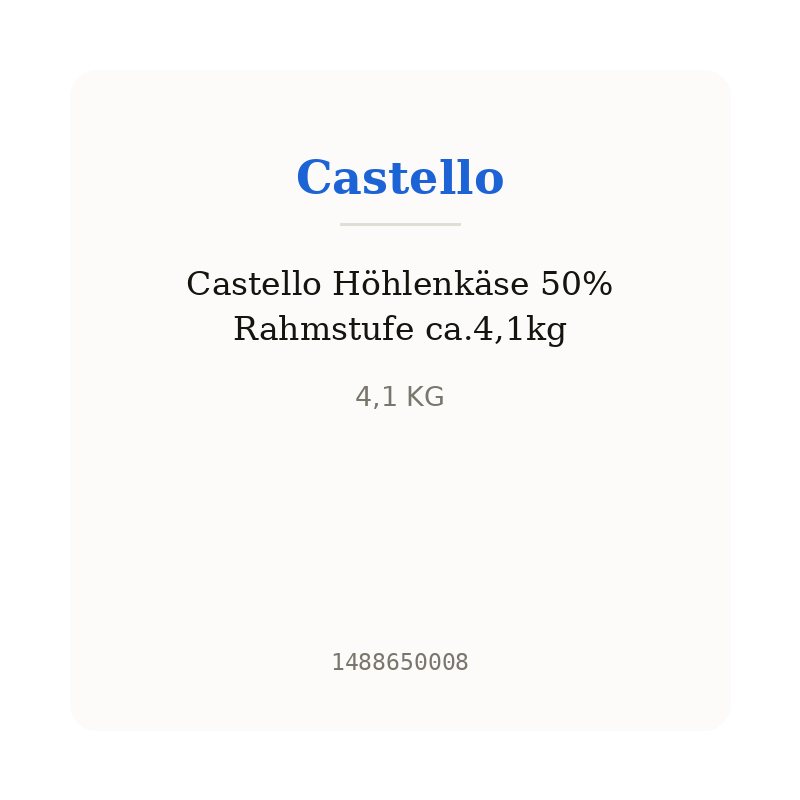 Castello Höhlenkäse 50% Rahmstufe ca.4,1kg