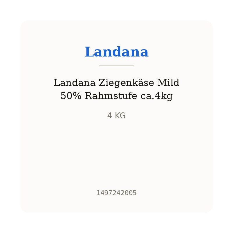 Landana Ziegenkäse Mild 50% Rahmstufe ca.4kg