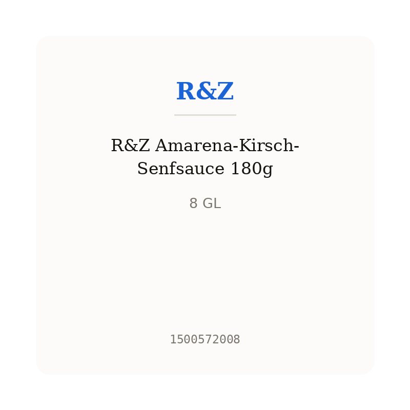 R&Z Amarena-Kirsch-Senfsauce 180g