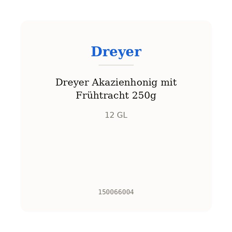 Dreyer Akazienhonig mit Frühtracht 250g