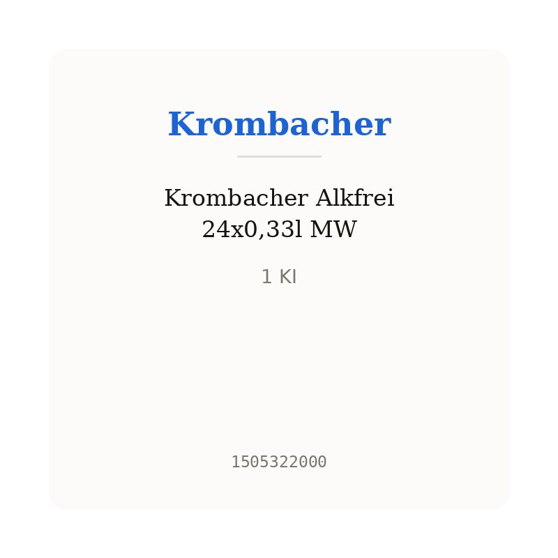 Krombacher Alkfrei 24x0,33l MW
