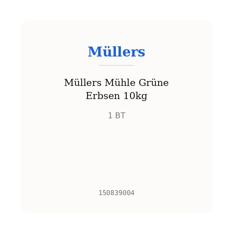 Müllers Mühle Grüne Erbsen 10kg