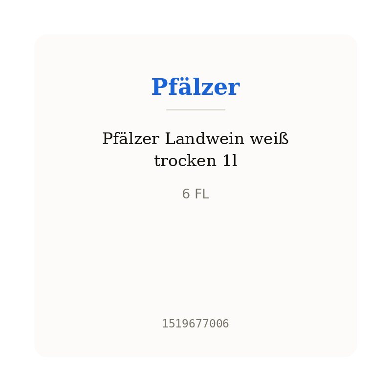 Pfälzer Landwein weiß trocken 1l