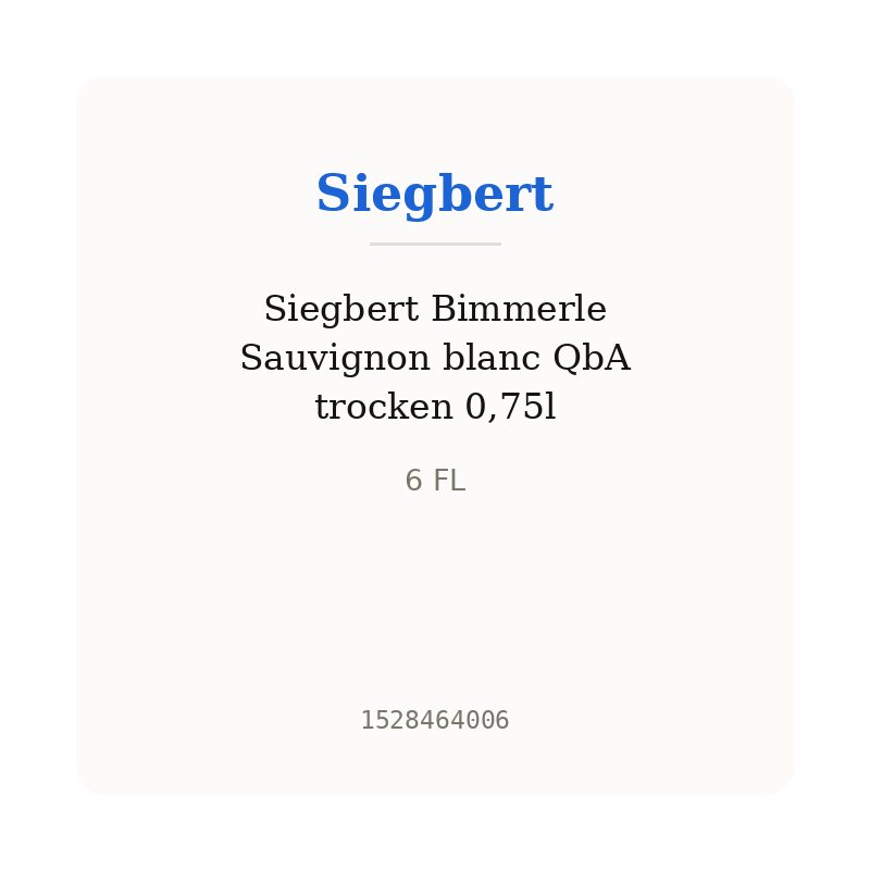 Siegbert Bimmerle Sauvignon blanc QbA trocken 0,75l