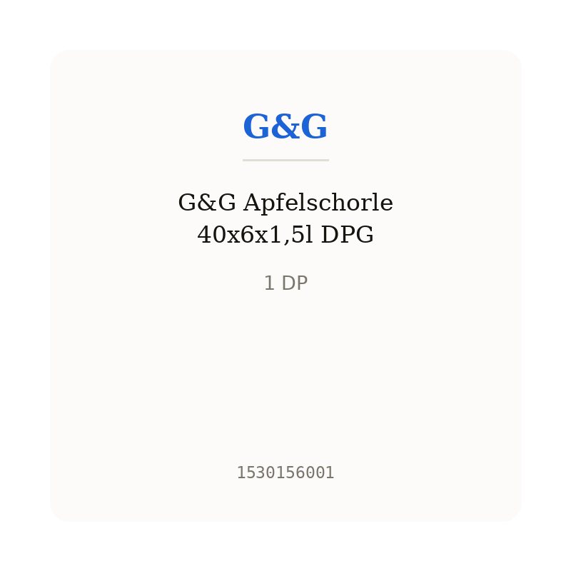 G&G Apfelschorle 40x6x1,5l DPG