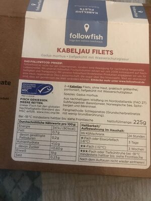 MSC Followfood Kabeljaufilet Natur netto 225g