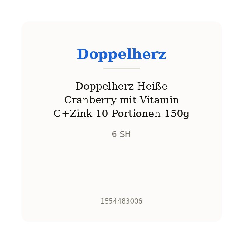 Doppelherz Heiße Cranberry mit Vitamin C+Zink 10 Portionen 150g