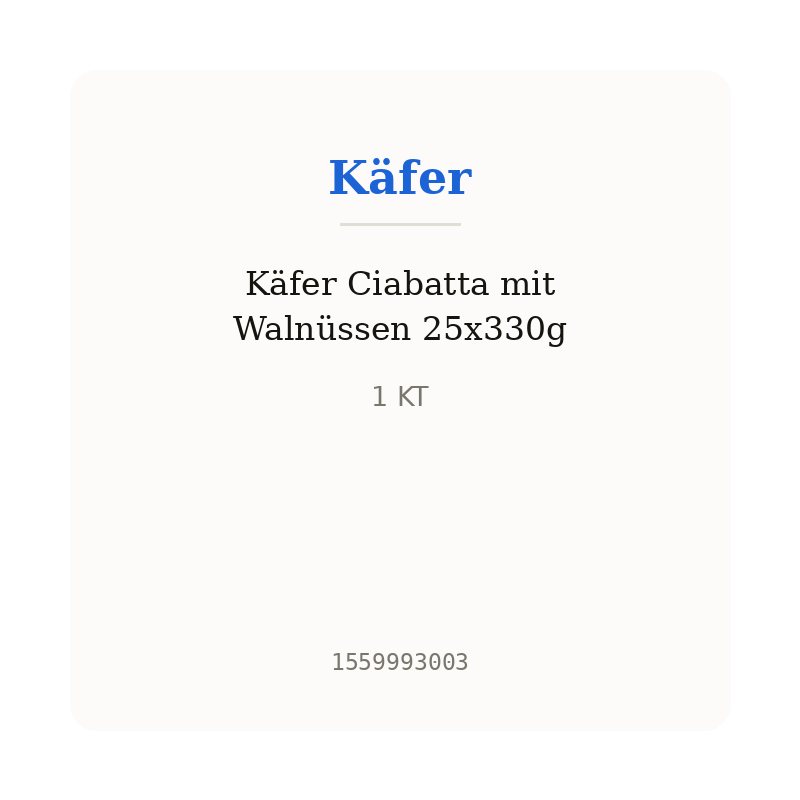 Käfer Ciabatta mit Walnüssen 25x330g