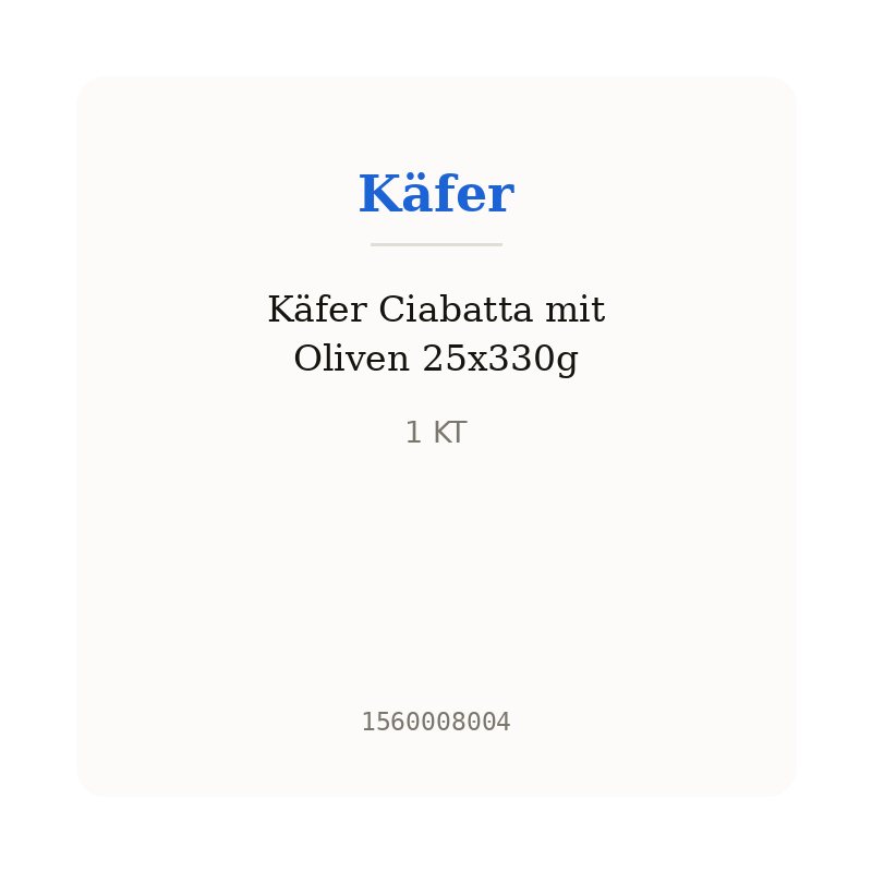 Käfer Ciabatta mit Oliven 25x330g