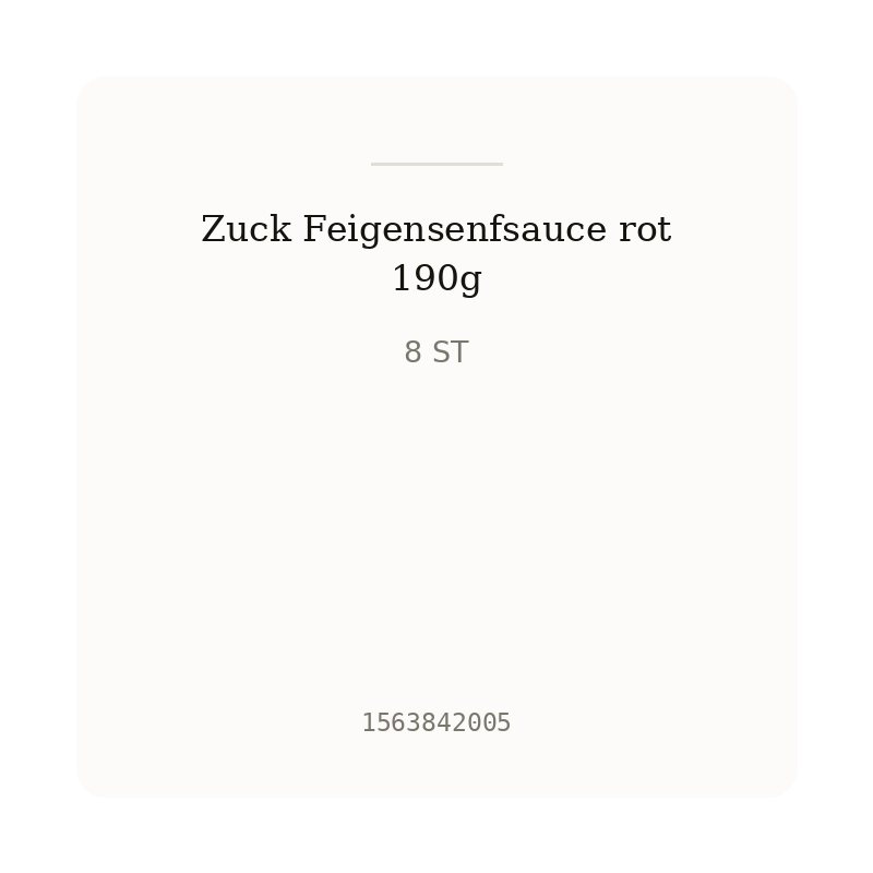 Zuck Feigensenfsauce rot 190g