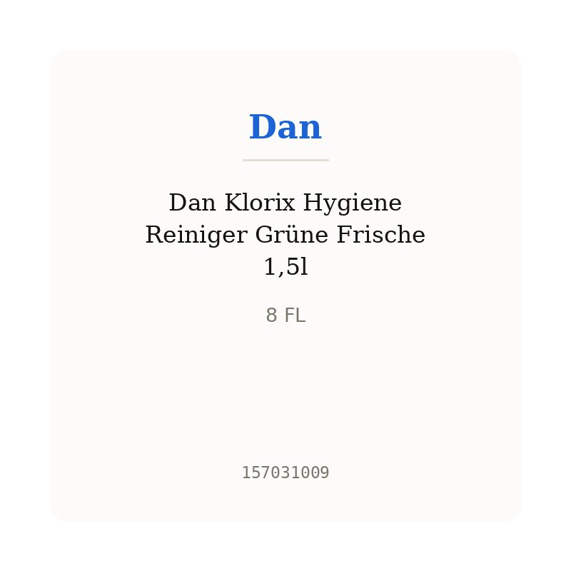 Dan Klorix Hygiene Reiniger Grüne Frische 1,5l