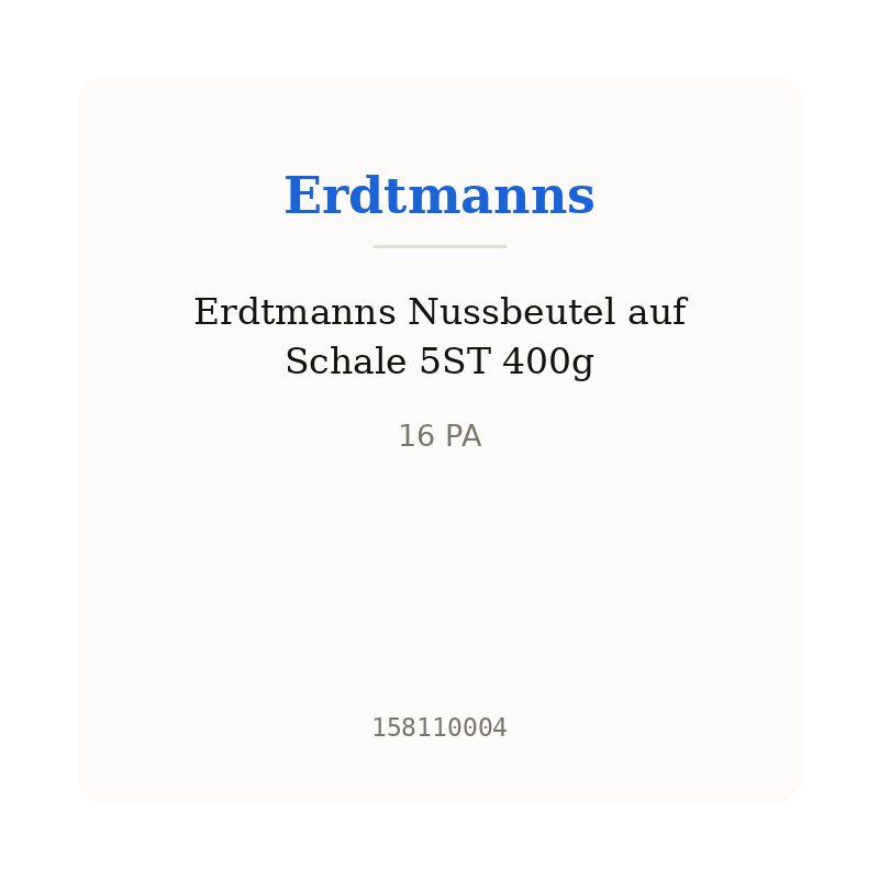 Erdtmanns Nussbeutel auf Schale 5ST 400g