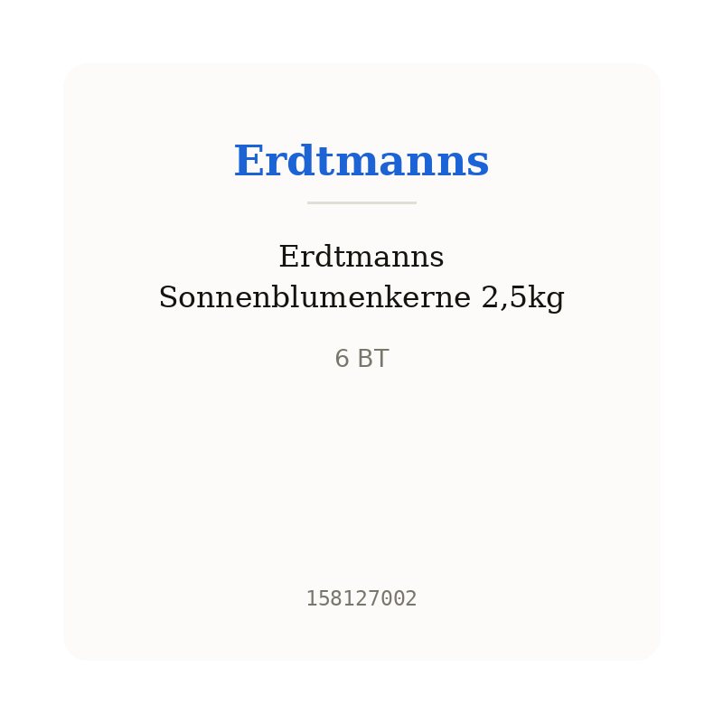 Erdtmanns Sonnenblumenkerne 2,5kg