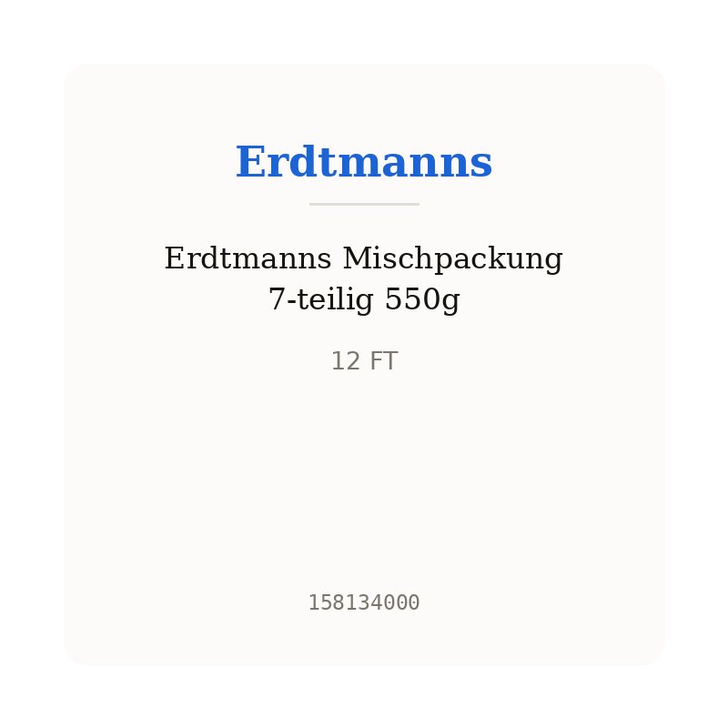 Erdtmanns Mischpackung 7-teilig 550g