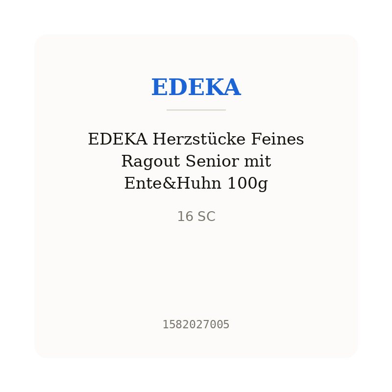 EDEKA Herzstücke Feines Ragout Senior mit Ente&Huhn 100g