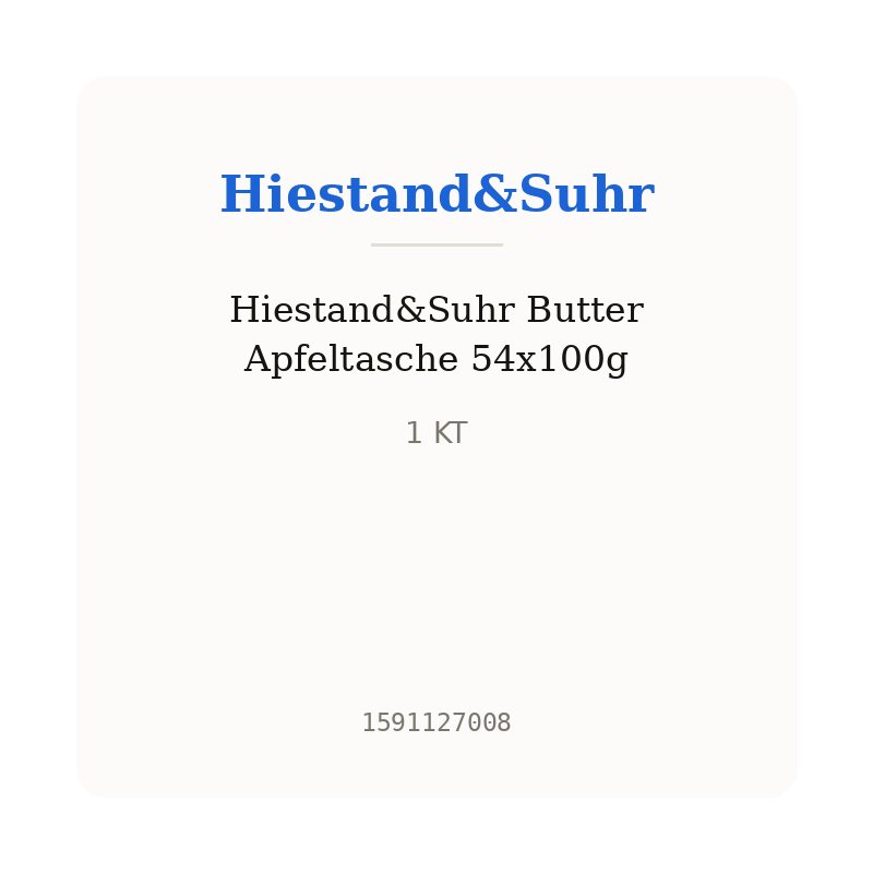 Hiestand&Suhr Butter Apfeltasche 54x100g