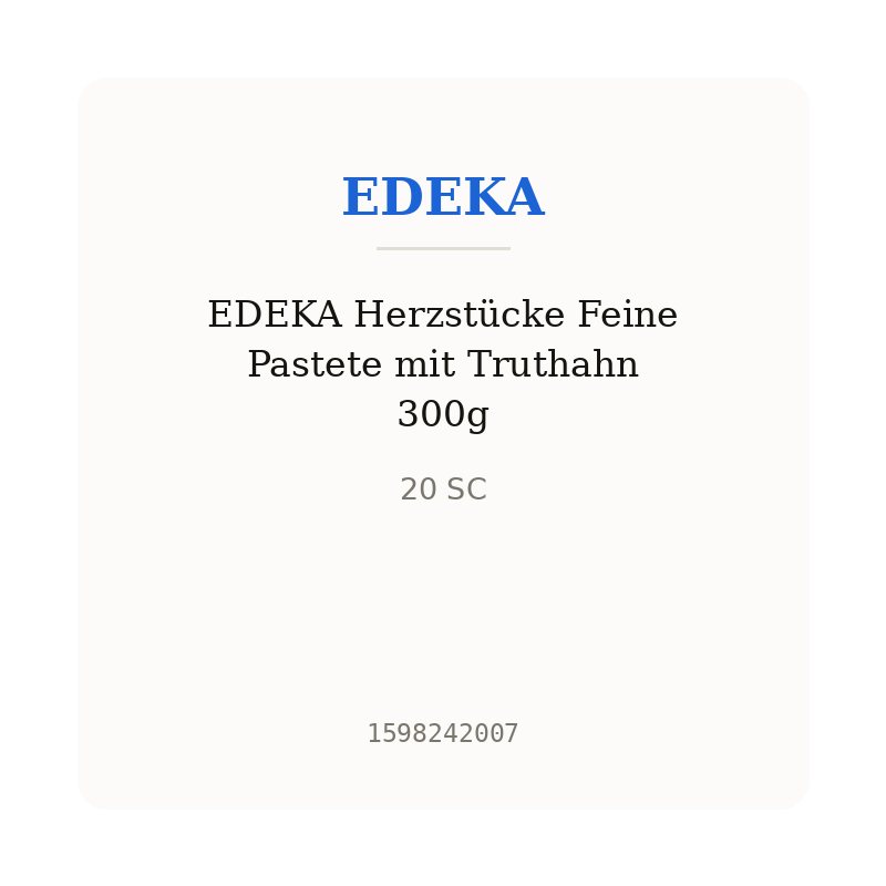 EDEKA Herzstücke Feine Pastete mit Truthahn 300g