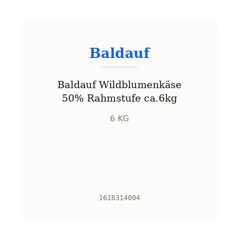Baldauf Wildblumenkäse 50% Rahmstufe ca.6kg