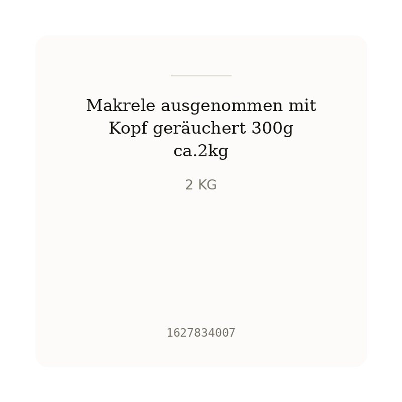 Makrele ausgenommen mit Kopf geräuchert 300g ca.2kg