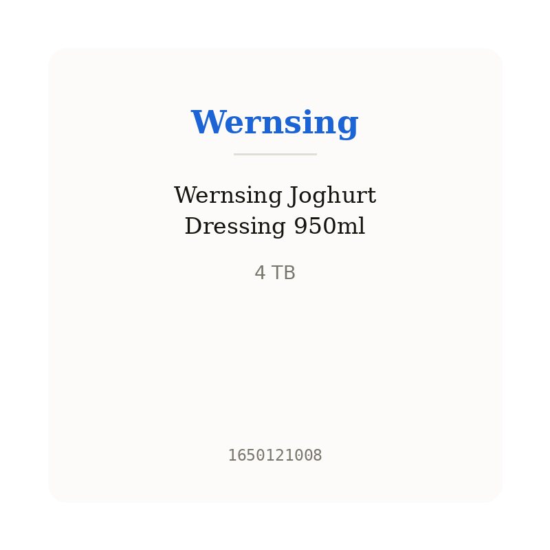 Wernsing Joghurt Dressing 950ml