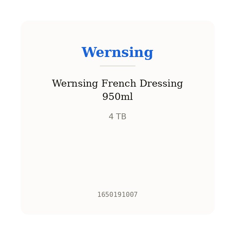 Wernsing French Dressing 950ml