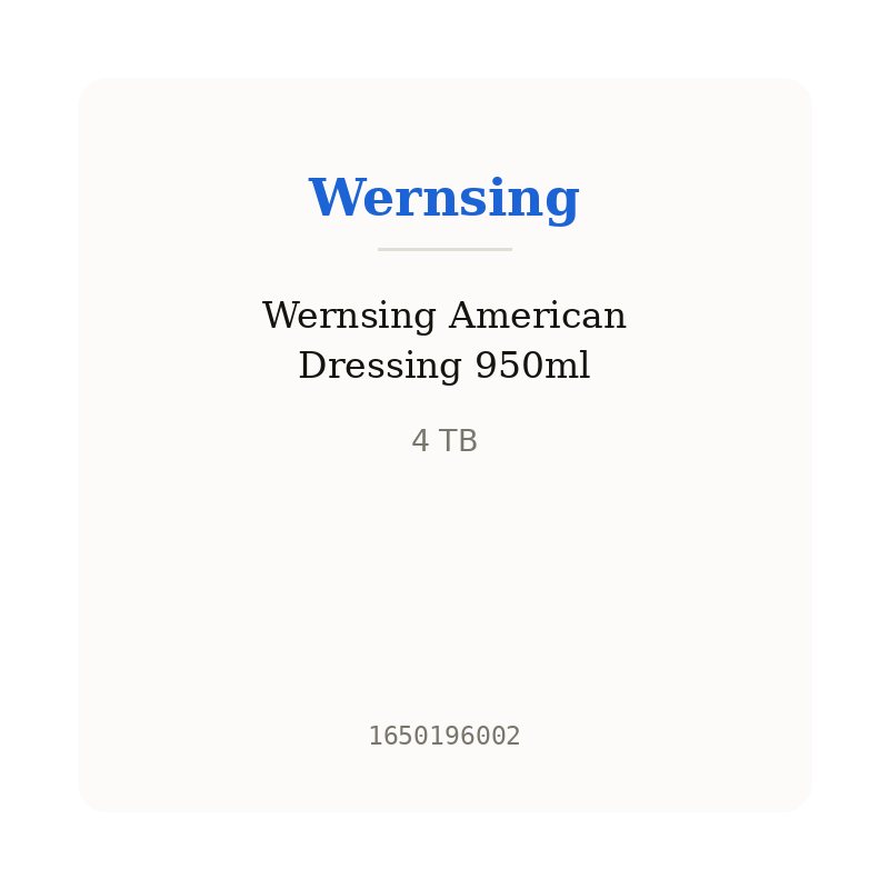 Wernsing American Dressing 950ml