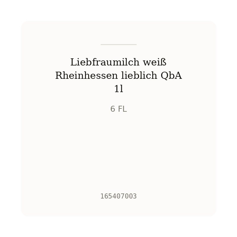 Liebfraumilch weiß Rheinhessen lieblich QbA 1l