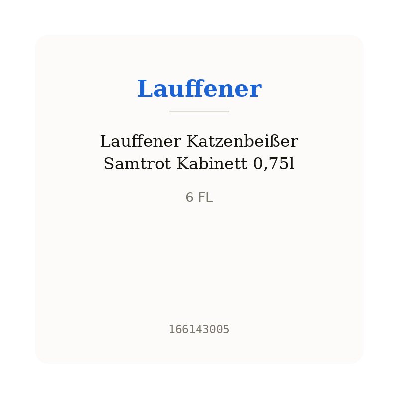 Lauffener Katzenbeißer Samtrot Kabinett 0,75l