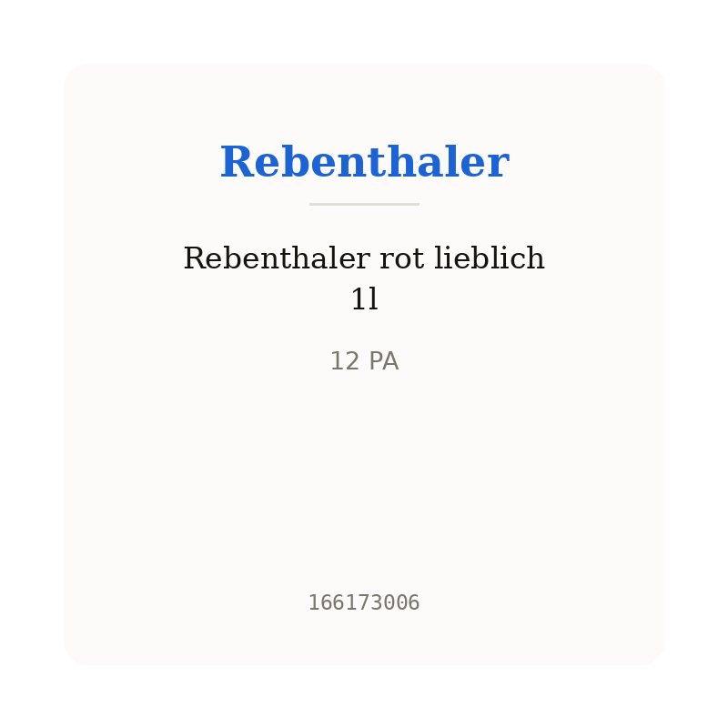 Rebenthaler rot lieblich 1l